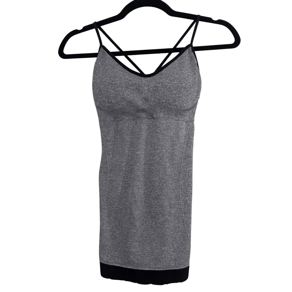 Daze Gray Ribbed Racerback Athletic Tank – One Size S/M, Removable Padding - Picture 4 of 6